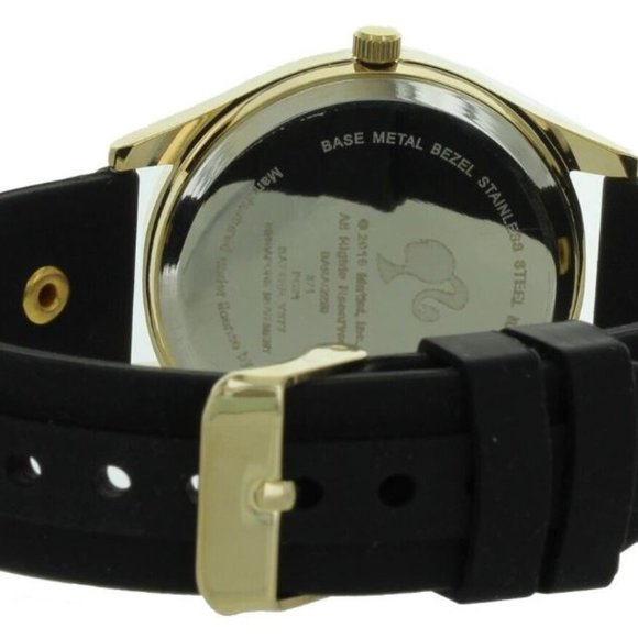 A1-NWT 2015 Barbie Black and Gold Studded Working 3 Hand Watch main image 6